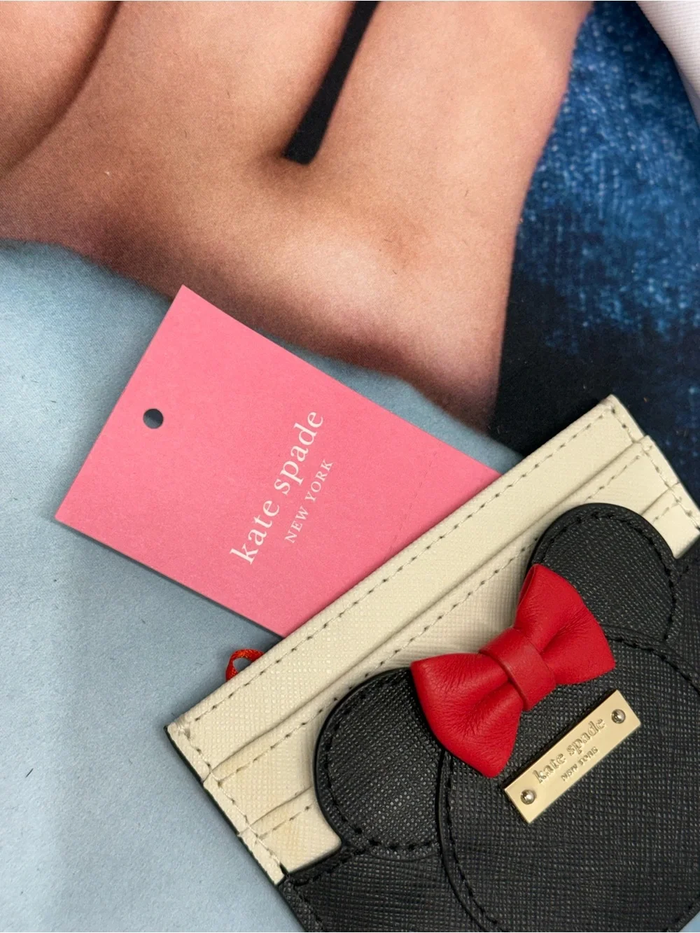 (new+tag) Kate Spade Leather Disney Minnie Mouse Slim Card Case Holder